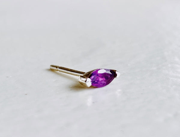 MARQUISE AMETHYST STUD GOLD