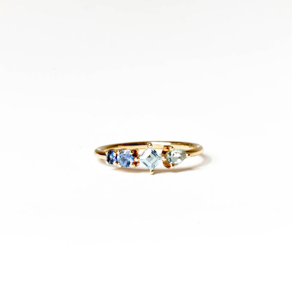 Seasons Ring with Sapphire and Aquamarine