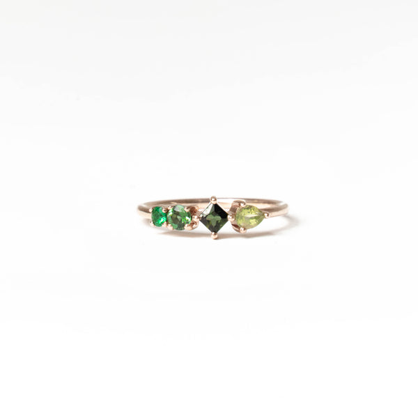 Seasons Ring in Gold and Peridot, Tourmaline and Emerald