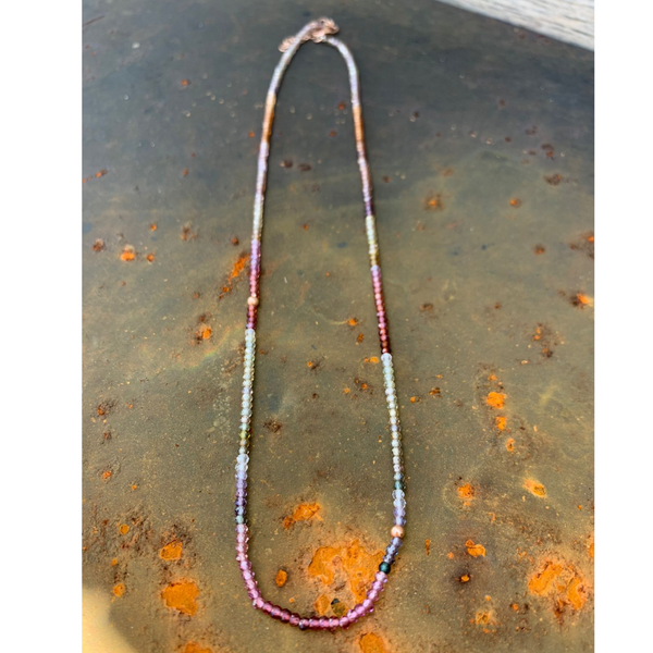Mikayla Necklace in Garnet and Sapphire