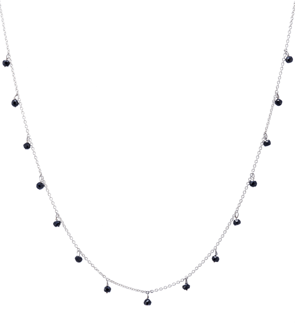 Galaxy Necklace in Silver with Black Spinel