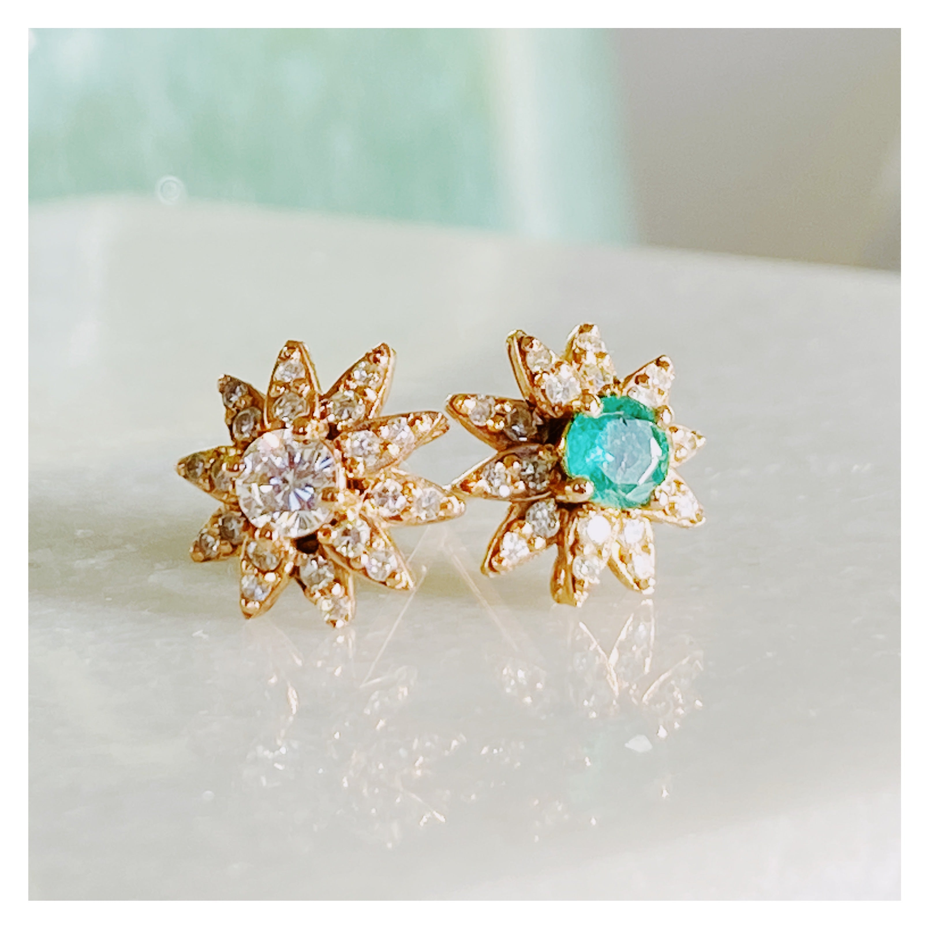 Astro Stud with Emerald and White Diamonds Verus Fine Jewellery