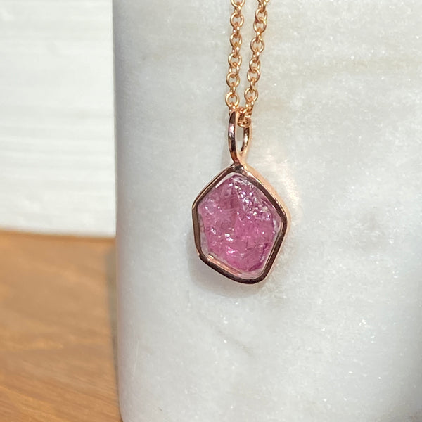 Raw Ruby Slice Pendant