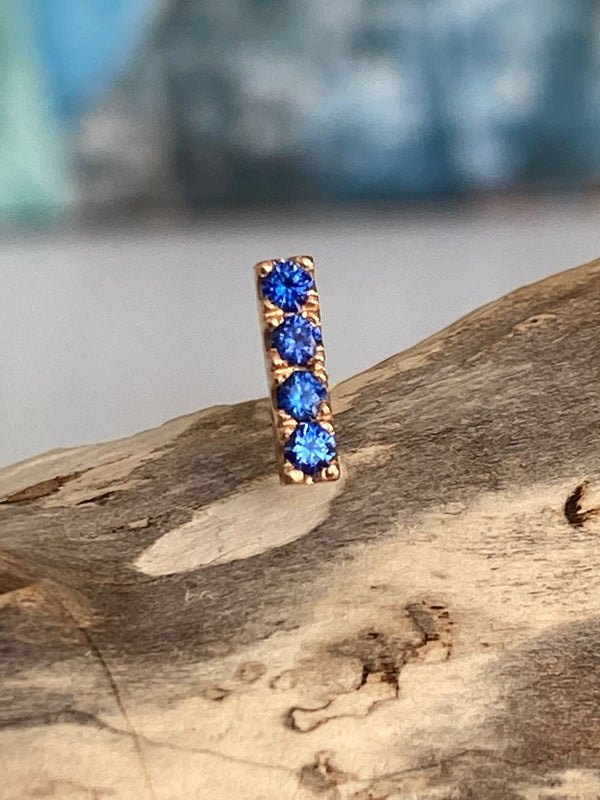 Gold Stud - Blue Sapphire Stix