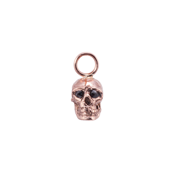 Gold Vivre Skull Pendant with Black Diamonds