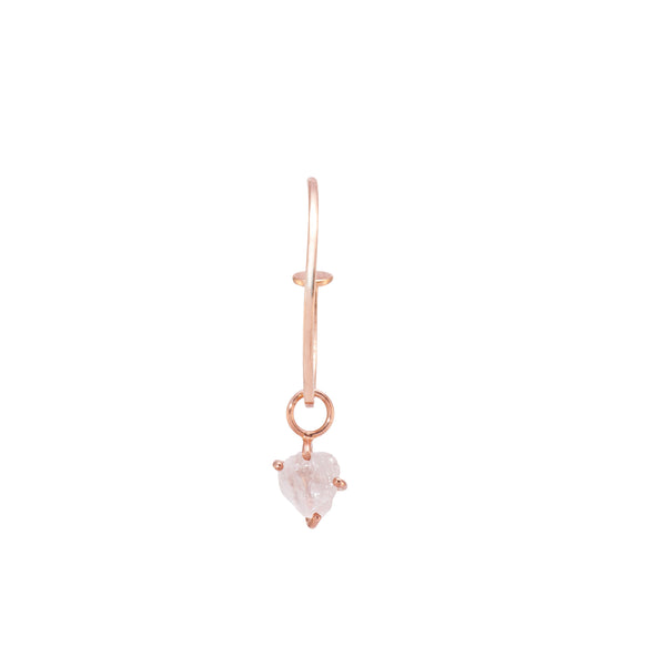 Raw Rose Quartz Gold Earring Charm