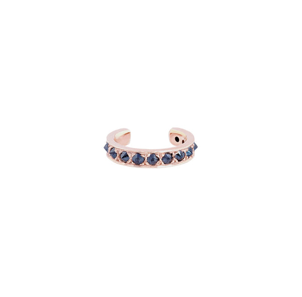 Gold Ear Cuff with Black Diamonds