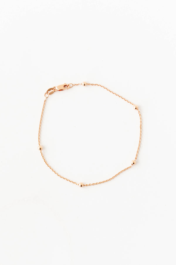 9k Gold Bead Bracelet Chain