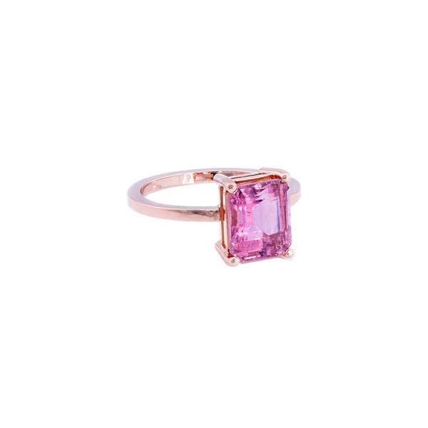 Zambian Pink Tourmaline Ring in 18k Rose Gold