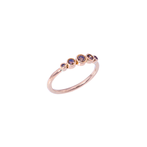Rose Gold Quin Ring with Champagne Diamonds