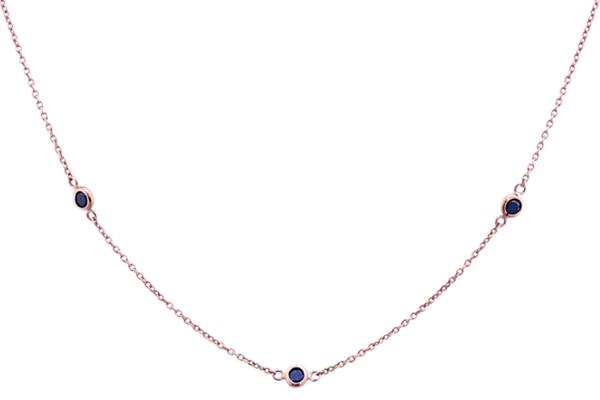 Dash Necklace with Black Diamonds